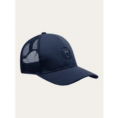 Knowledge Cotton Apparel 4230008 Twill Truckert Cap Total Eclipse In Blue