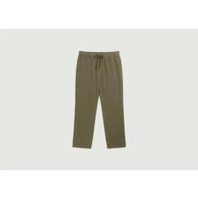 Knowledge Cotton Apparel Fig Loose-fitting Pants In Crushed Cotton In Green
