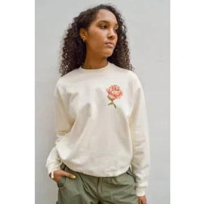 Knowledge Cotton Embroidered Egret Sweater In White