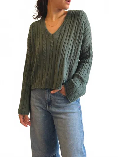 Known Supply Bizzy Cotton Sweater In Green