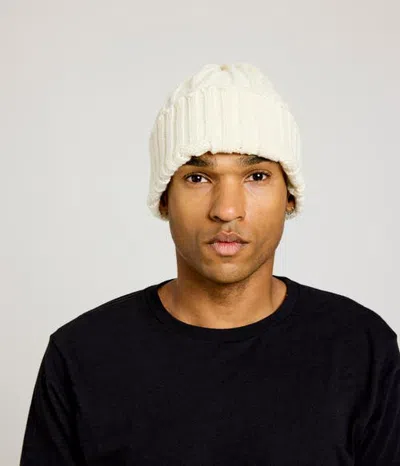 Known Supply Cable Knit Beanie In White