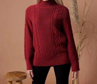 Known Supply Dallas Sweater In Ruby In Red