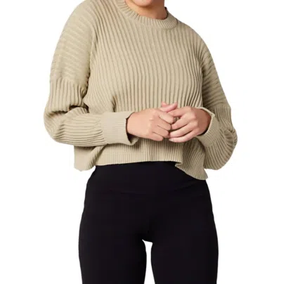 KNOWN SUPPLY DIAMOND SWEATER IN KHAKI GREEN