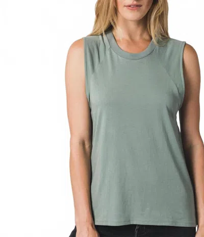 Known Supply Easy Muscle Tank Top In Sage In Green