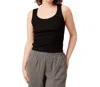 KNOWN SUPPLY GARNET RIBBED TANK IN BLACK
