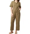 Known Supply Gemini Cotton Woven Jumpsuit In Army In Green
