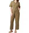 Known Supply Gemini Cotton Woven Jumpsuit In Army In Green