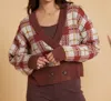 Known Supply Harlow Cardigan In Plaid In Multi