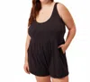 Known Supply Ivy Cotton Romper In Black In Black