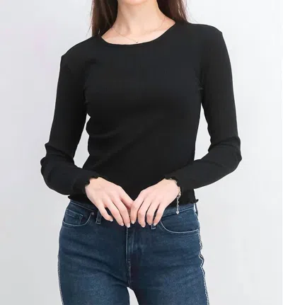 Known Supply Jill Ribbed Long Sleeve Tee In Black