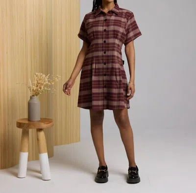 Known Supply Josephine Mini Dress In Fudge Plaid In Animal Print
