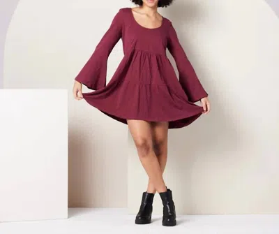 Known Supply Jupiter Dress In Burgundy In Red