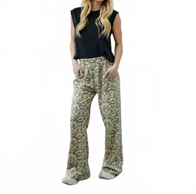 Known Supply Thorn Wide Leg Pants In Victorian Floral In Multi