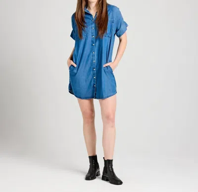 Known Supply Vivian Dress In Chambray In Blue