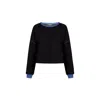 Known Supply Women's Ada Pullover - Black/cobalt In Black