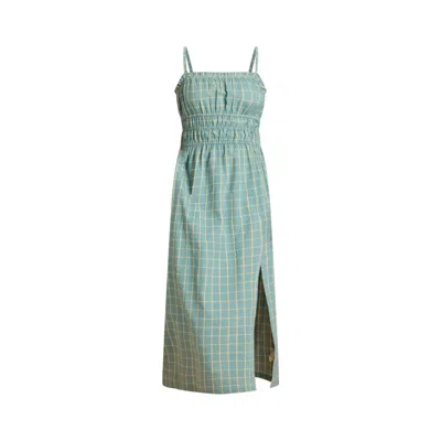 Known Supply Women's Blue Atlas Dress - Mermaid / Blonde In Multi