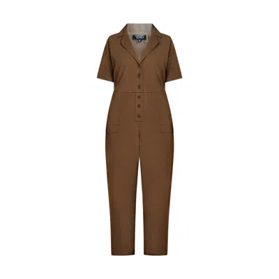 Known Supply Women's Brown Gemini Jumpsuit - Teak