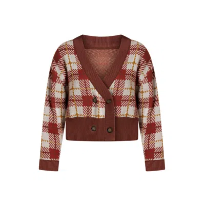 Known Supply Women's Brown Harlow Cardigan - Plaid