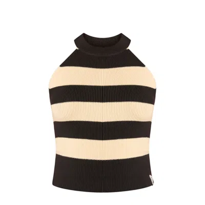 Known Supply Women's Cindy Sweater Tank - Black/pearl In Multi