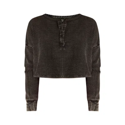 Known Supply Women's Cris Waffle Knit Top - Black In Brown