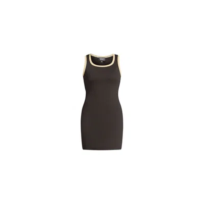 Known Supply Women's Mila Dress - Black/pearl In Brown