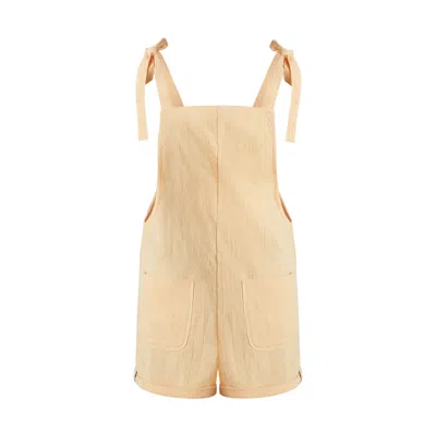 Known Supply Women's Orange Bower Romper - Creamsicle In Neutral