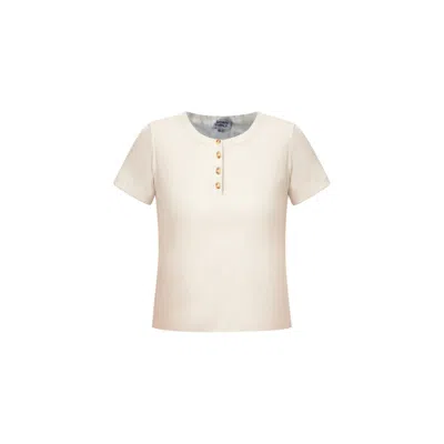 Known Supply Women's White Yumi Top - Stone In Neutral