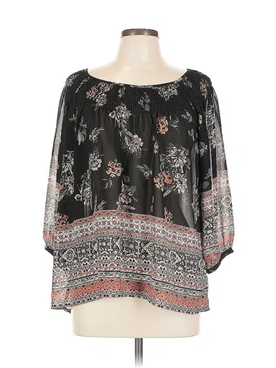 Pre-owned Knox Rose 3/4 Sleeve Blouse In Black