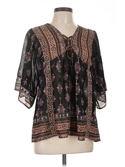 Pre-owned Knox Rose 3/4 Sleeve Blouse In Black