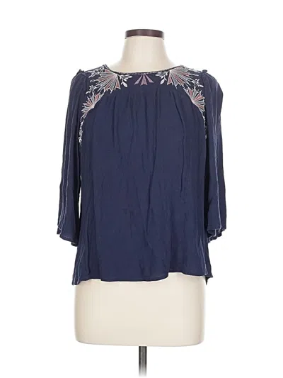 Pre-owned Knox Rose 3/4 Sleeve Blouse In Blue