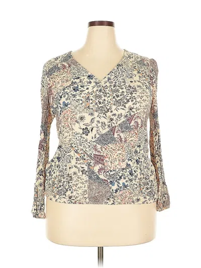 Pre-owned Knox Rose 3/4 Sleeve Blouse In Brown