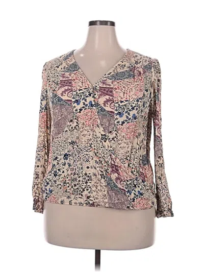 Pre-owned Knox Rose 3/4 Sleeve Blouse In Brown