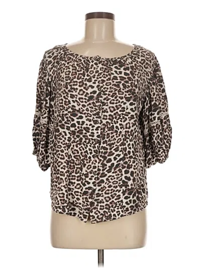 Pre-owned Knox Rose 3/4 Sleeve Blouse In Brown