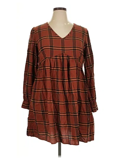 Pre-owned Knox Rose 3/4 Sleeve Blouse In Brown