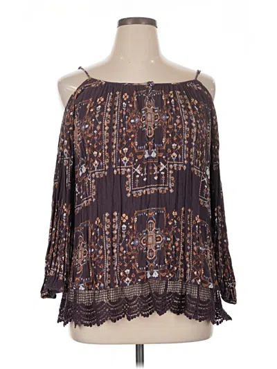 Pre-owned Knox Rose 3/4 Sleeve Blouse In Brown