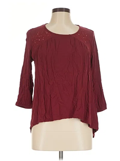 Pre-owned Knox Rose 3/4 Sleeve Blouse In Burgundy