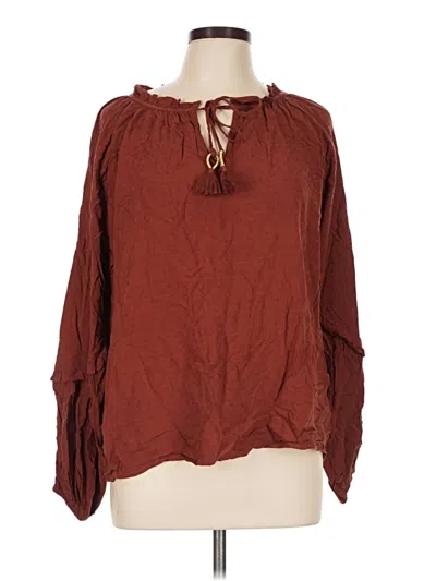 Pre-owned Knox Rose 3/4 Sleeve Blouse In Burgundy