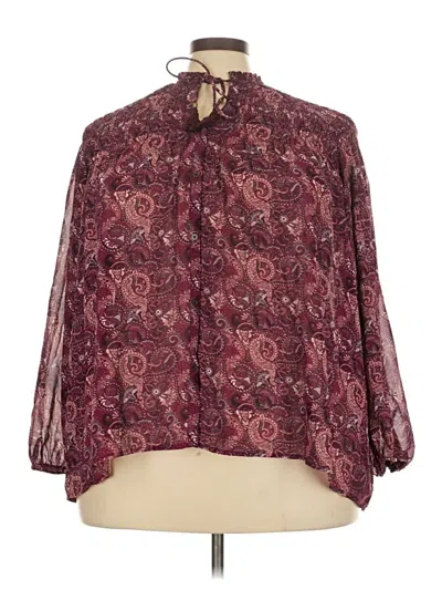 Pre-owned Knox Rose 3/4 Sleeve Blouse In Burgundy