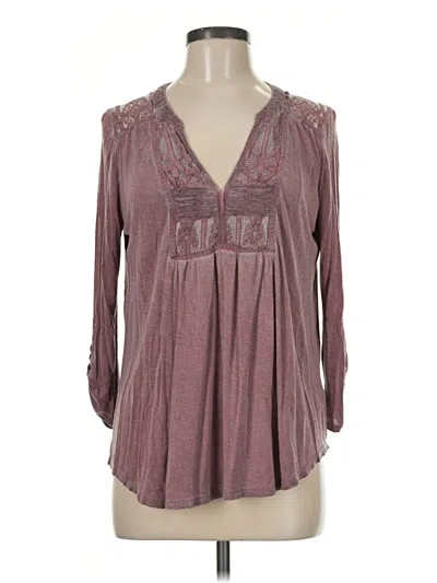 Pre-owned Knox Rose 3/4 Sleeve Blouse In Burgundy