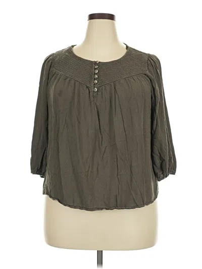 Pre-owned Knox Rose 3/4 Sleeve Blouse In Gray