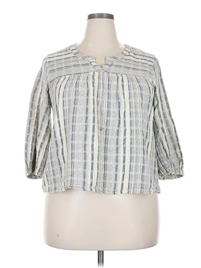 Pre-owned Knox Rose 3/4 Sleeve Blouse In Gray