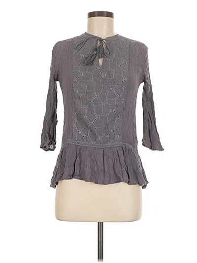 Pre-owned Knox Rose 3/4 Sleeve Blouse In Gray