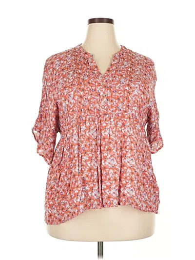Pre-owned Knox Rose 3/4 Sleeve Blouse In Orange