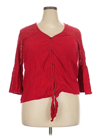 Pre-owned Knox Rose 3/4 Sleeve Blouse In Red