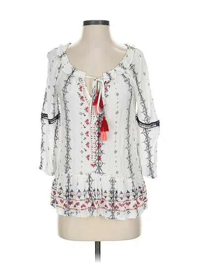 Pre-owned Knox Rose 3/4 Sleeve Blouse In White