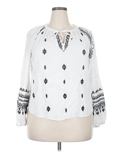 Pre-owned Knox Rose 3/4 Sleeve Blouse In White