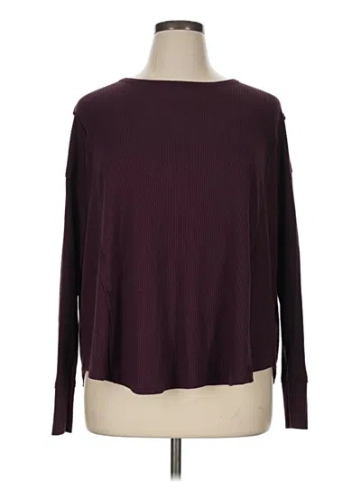 Pre-owned Knox Rose 3/4 Sleeve T-shirt In Burgundy