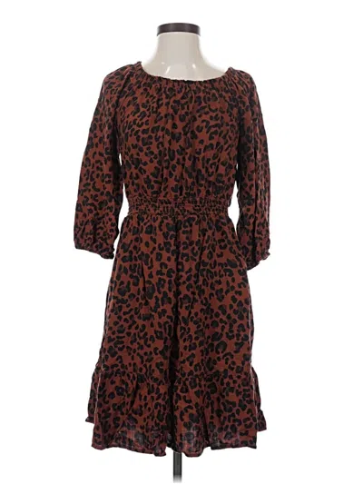 Pre-owned Knox Rose Casual Dress In Brown