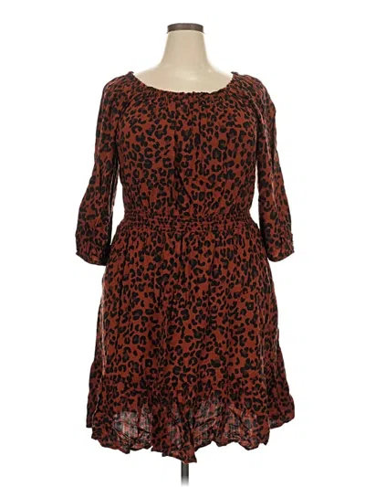 Pre-owned Knox Rose Casual Dress In Brown