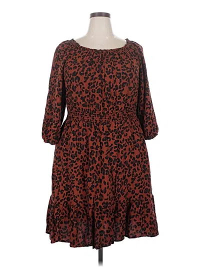 Pre-owned Knox Rose Casual Dress In Brown